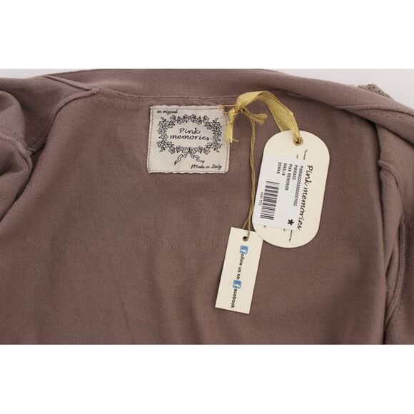 PINK MEMORIES Lace Detail Cardigan Short Sleeves Relaxed Fit Women Purple - Picture 5 of 6